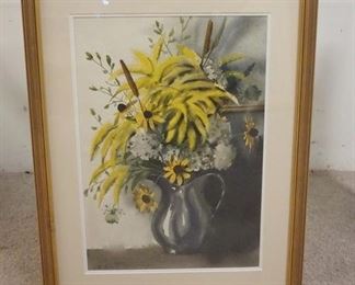 1172	FRAMED WATERCOLOR STILL LIFE SIGNED HELEN FLEMING, 20 3/4 IN X 26 3/4 IN OVERALL
