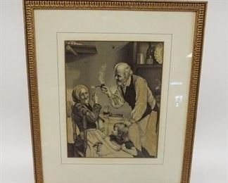 1192	ANTIQUE FRAMED STEPHENGRAPH OF A ENGLISH STREET SCENE, 16 1/2 IN X 14 IN
