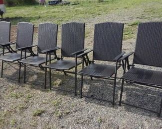 1208	LOT OF 6 OUTDOOR PATIO FOLDING CHAIRS W/WOVEN SEATS
