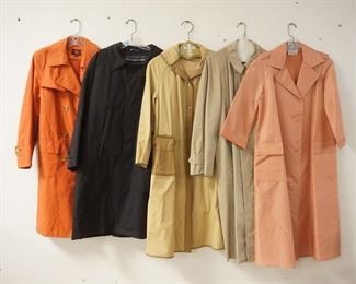 1243	LOT OF FIVE WOMENS COATS. LOT INCLUDES; GALLERY, TWO BY HONIGFELD, LORD & TAYLOR & MARC FIERSE
