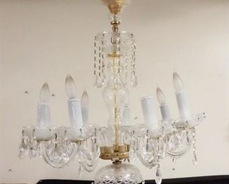 1291	8 LIGHT CRYSTAL CHANDELIER, APPROXIMATELY 31 IN HIGH X 22 IN WIDE
