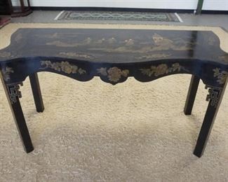 1009	BLACK LACQUERED ASIAN CONSOLE TABLE, 40 IN X 23 IN X 32 IN HIGH
