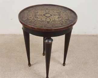 1014	PAINTED DECORATED LAMP TABLE. 70 IN X 25 IN 
