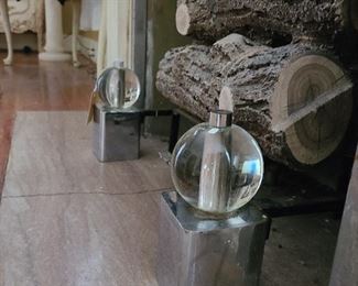 27.) Pair of Hollywood Regency Style andirons.