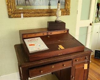 88.) Late 19th Century walnut "Davenport" desk.