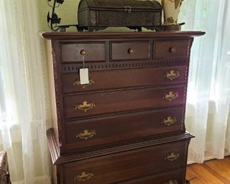 35.) "Chest on Chest" 3 drawers over 5.  