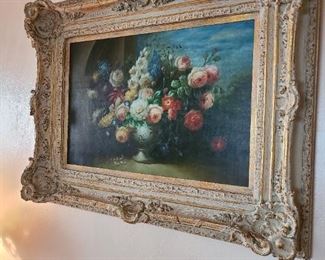 52.) Grand Scale framed still life. (decorative)