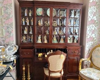 77.) American Secretary Book Case, with blind base. Original shelfs are in place. Current use has glass shelfs and an interior light.