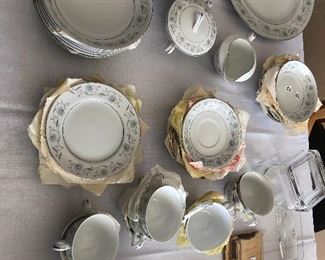 Crest wood China “Ballerina” 
8 place settings and serving pieces 44 piece set