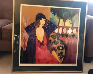 Serigraph Indigo Chapeau by Tarkay Itzchak, pencil signed 