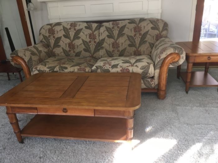 Sofa and coffee table by Lane for National Geographic