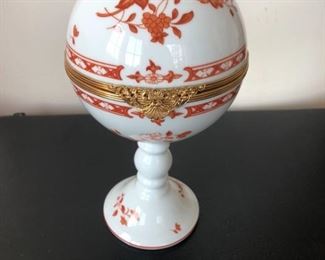 Raynaud Limoges Egg Shaped Porcelain Trinket Box