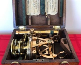 Antique 1894 Theodolite Precision Optical Instrument