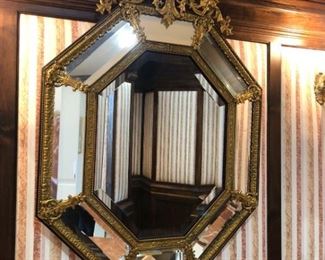 Ornate 1850s Empire Napoleon III Mirror