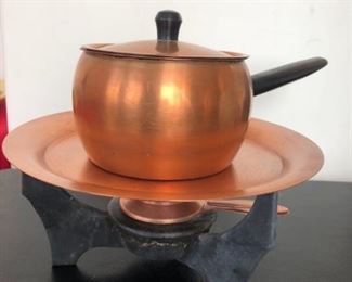 Vintage Le Crueset Copper Chafing Tray SIGG Pot
