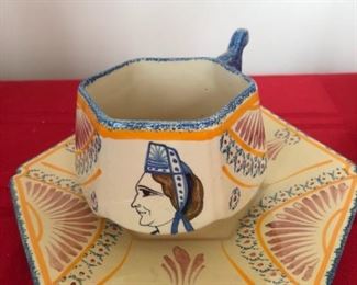 Vintage Henriot Quimper Delft Pottery