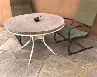 Anasazi Stone Top, Metal Base Table