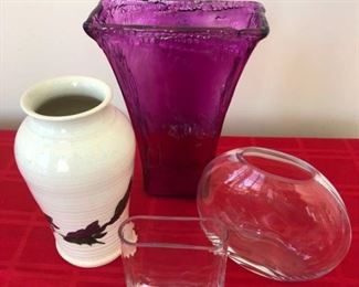 Fuchsia Large Glass Vase Clay Vase