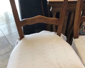 Antique Cherry Wood Dining Chairs wStraw Seats