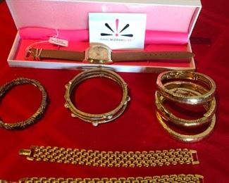 Isaac Mizrahi Watch Faux Gold Bracelets