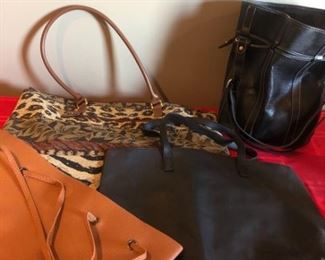 Brown Black Animal Pattern Leather Bags