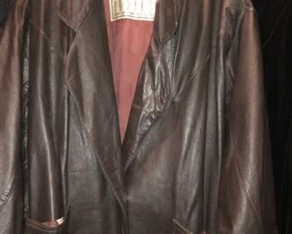 Vintage BB Dakota Chocolate Leather Maxi Marie Beretta Raincoat