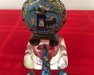 Antique Asian Hand Painted Snuff Bottle Finger Nail Art