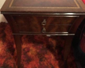 Leather Insert End Table