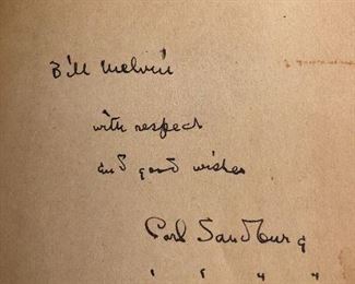 Signed Carl Sandburg