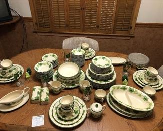 Large Set of Franciscan Ivy Dishes 
