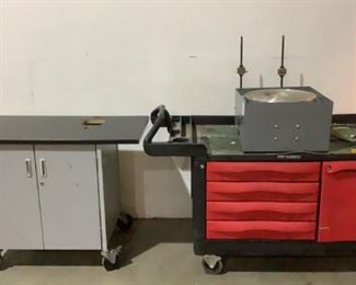 Located in: Chattanooga, TN
Rolling Carts & Clipper Blade Sharpener
Treyco Automatic Clipper Blade Sharpener
Tested-Works
Rolling Shop Cart
26"W x 58"D x 34"H
Rolling Shop Table
48"W 23"D x 34"H
**Sold as is Where is**