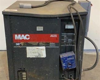 Located in: Chattanooga, TN
MFG MAC
Model 18M600-9C22
Ser# F28552
Power (V-A-W-P) V-208/240/480, Hz-60, A-16/14/6.8
36V Battery Charger
Three Phase
*Sold As Is Where Is*

SKU: A-1