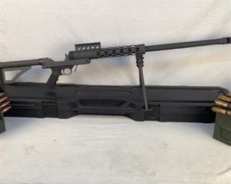 Serial - R0356
Mfg - Serbu Firearms Inc
Model - RN-50 Rifle 50 BMG
Caliber - w/ Ammo
Barrel - 29.5"
Capacity - 1
Type - Rifle, Single Shot
Located in Chattanooga, TN
Condition - 2 - Like New, In Box
Pesky engine blocks getting in your way? Look no further than the Serbu RN-50 Single shot rifle by Serbu Firearms Inc. This rifle's selling point is the simplicity of the design, the caliber it's chambered in, and the sheer ruggedness of the design. This rifle uses a standard AR-15 trigger and safety, and features a 0 MOA screwed on picatinny rail for mounting scopes. This rifle is coming with two 100 round ammo cans full of linked 50 BMG ammo, that's right, 200 rounds of 50 BMG are included with this rifle. This is a stellar buy for those looking to get into long range shooting/engine block hunting. This rifle comes in a hard carrying case, the bipod, and two 100 count cans of linked 50 BMG.
***According to law the ammo and rifle must be shipped***