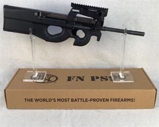 Serial - FN132985
Mfg - FN Herstal
Model - PS90 Rifle
Caliber - 5.7x28
Barrel - 16"
Capacity - 30+1
Magazines - 1
Type - Rifle, Semi Automatic
Located in Chattanooga, TN
Condition - 1 - New
This lot contains an extremely iconic weapon, the FN Herstal PS90 rifle. This rifle can be commonly seen in Hollywood movies, video games, and in real life, used by elite operators all over the world. This rifle is chambered in 5.7x28, an extremely high velocity based round, designed to penetrate body arm originally. This rifle is new in box and comes with one 30 round magazine, though 50 round mags are available online.