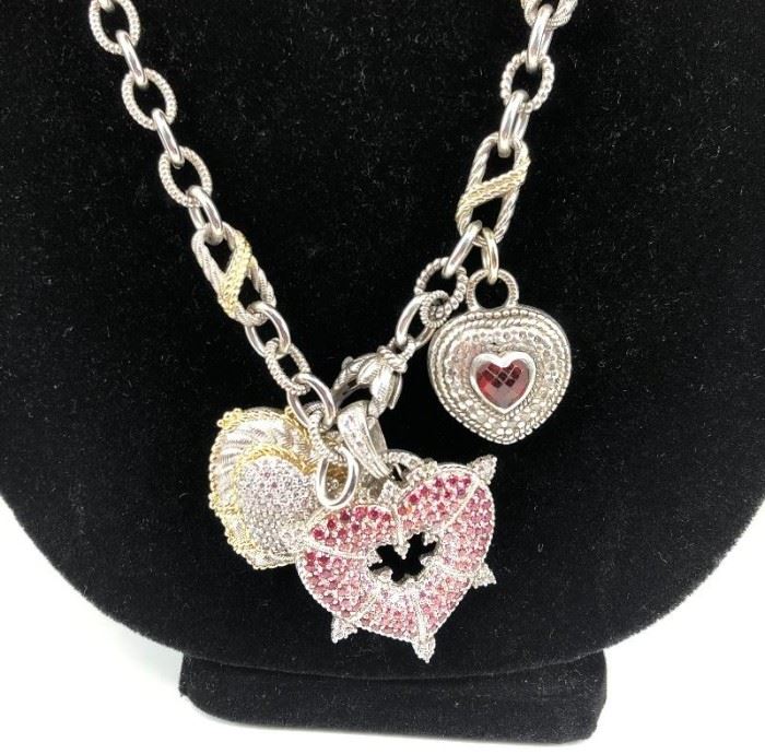 Judith Ripka Heart Charm Necklace
