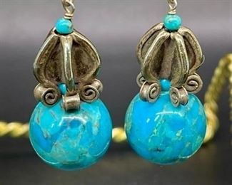 Turquoise Ball Earrings