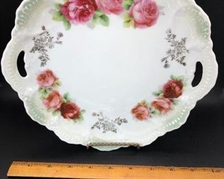 Pink Rose Cake Plate