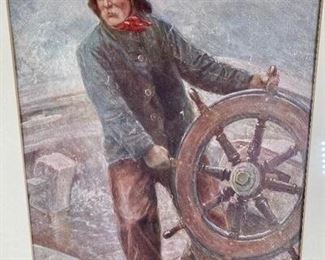 Captain at the Helm Painting