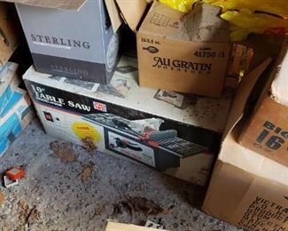 Table saw buried in the garage
