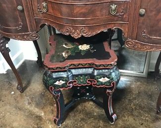 1950s lacquered Asian stool