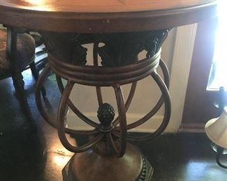 Italian bronze inlaid table