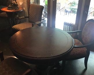 Vintage leather top table