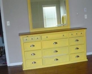 DRESSER  WITH MIRROR  MATCHES BED AND NIGHT STAND  