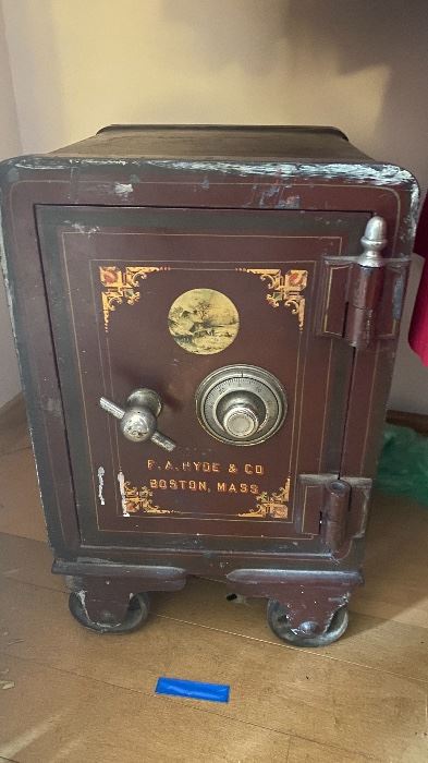 Antique 19th century floor safe, works with combo
