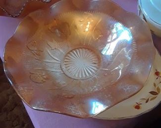 Close-up of Iris pattern bowl