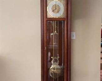 Lot#85 $250.00 Howard Miller grandfather clock - chains need to be reset