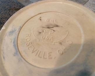 Lot#81  $95.00  Roseville 8 qt. mixing bowl                  green stripe
