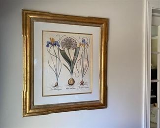 Lot #2   $400.00 Pair of Trowbridge Gallery botanical prints    frame size 32 1/2"h x 29"w