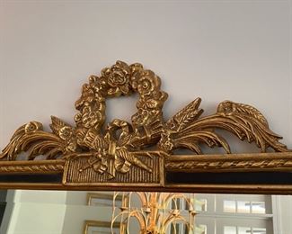 Lot #4    $550.00  Gorgeous gilt & ebony finish mirror                                         37 1/2"x  41"w