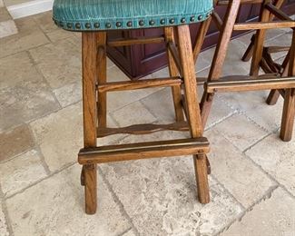 Lot#14  $1500.00  Vintage Old Hickory Bar Stools      42"h x 19"w x 20"d   seat height 31"